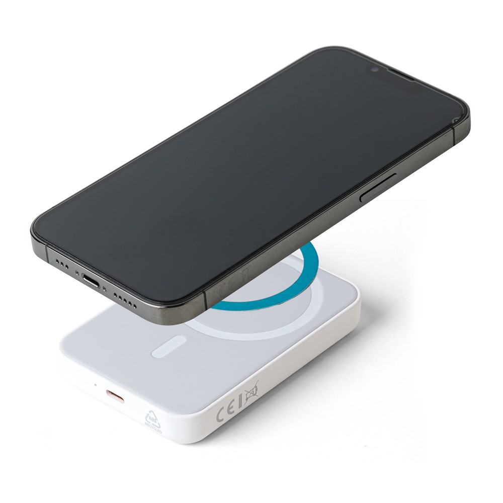 Eco Power Bank 5000 mAh z ładowaniem bezprzewodowym 15W - Power banki z nadrukiem logo | VEBI - zdjęcie 5