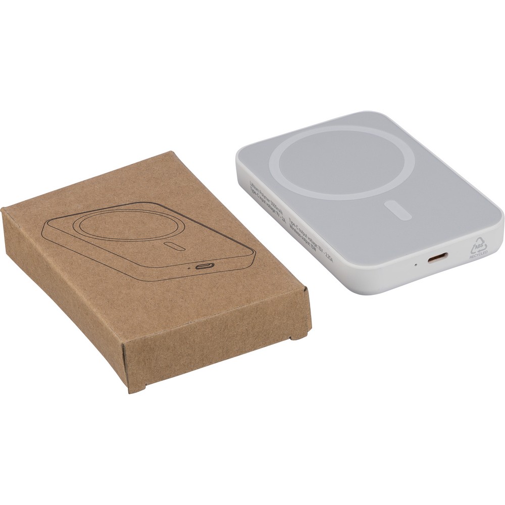 Eco Power Bank 5000 mAh z ładowaniem bezprzewodowym 15W - Power banki z nadrukiem logo | VEBI - zdjęcie 16