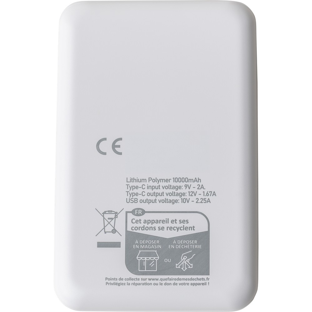 Ekologiczny power bank 10000 mAh z szybkim ładowaniem 22,5W - Power banki z nadrukiem logo | VEBI - zdjęcie 6