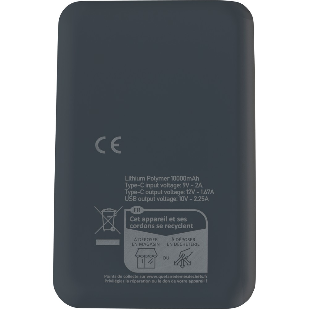 Ekologiczny power bank 10000 mAh z szybkim ładowaniem 22,5W - Power banki z nadrukiem logo | VEBI - zdjęcie 10