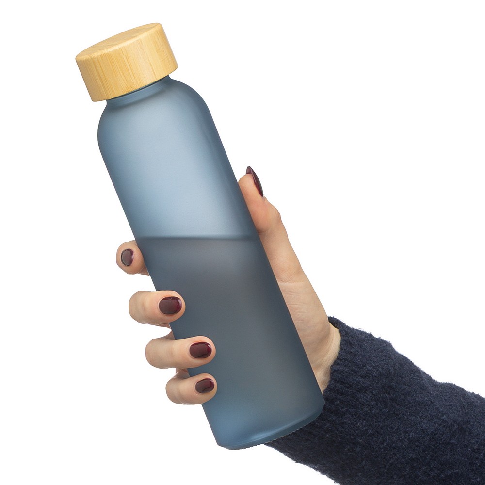 Szklana butelka ECO 500ml z bambusową nakrętką - Kubki z nadrukiem logo | VEBI - zdjęcie 6