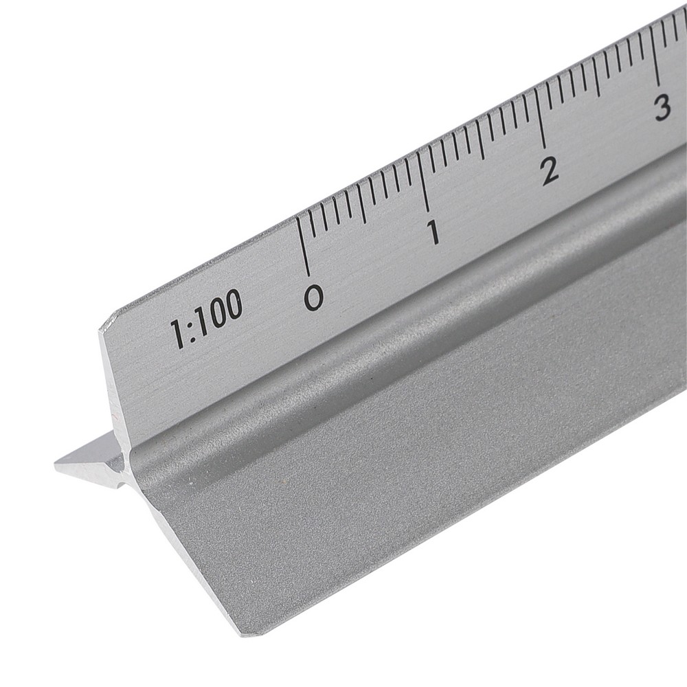 Linijka trójkątna aluminiowa 30 cm ze skalami architektonicznymi - Miarki i taśmy miernicze z nadrukiem logo | VEBI - zdjęcie 11