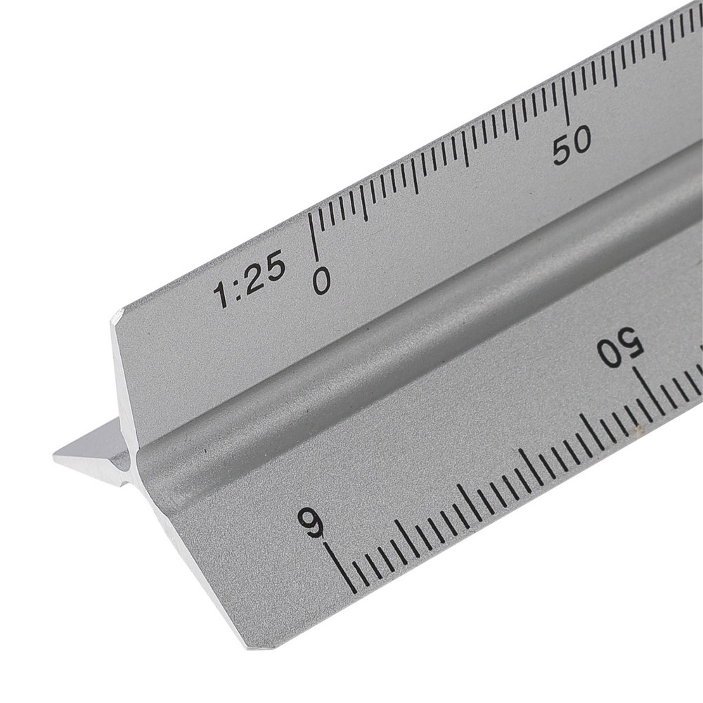 Linijka trójkątna aluminiowa 30 cm ze skalami architektonicznymi - Miarki i taśmy miernicze z nadrukiem logo | VEBI - zdjęcie 13
