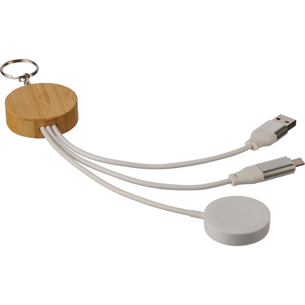Uniwersalny zestaw ładujący 65W z brelokiem i bambusem