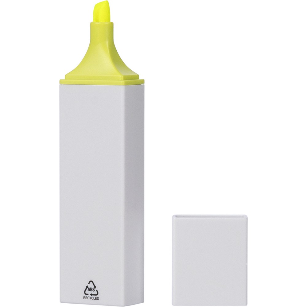 Zakreślacz ekologiczny z białą obudową i kolorowym detalem - Kredki, kredy, zakreślacze z nadrukiem logo | VEBI - zdjęcie 10