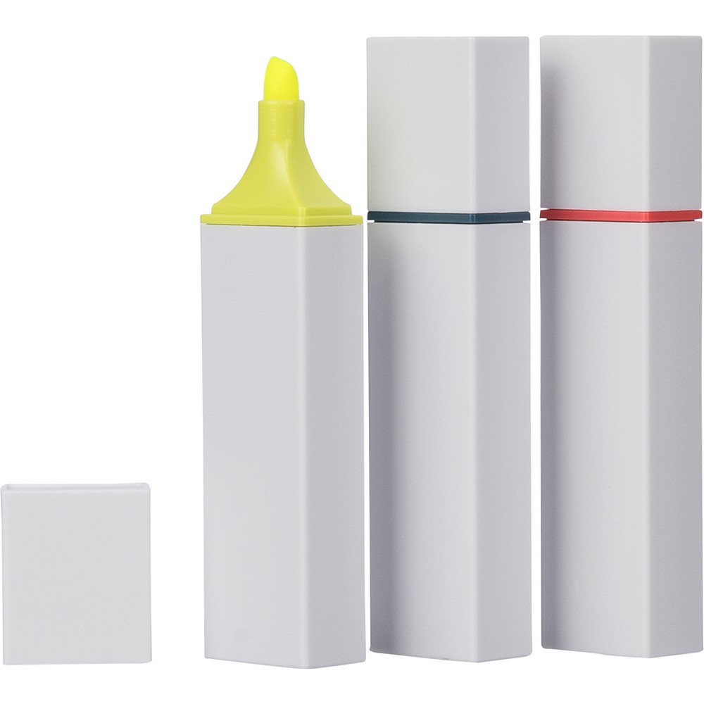 Zakreślacz ekologiczny z białą obudową i kolorowym detalem - zdjęcie 3