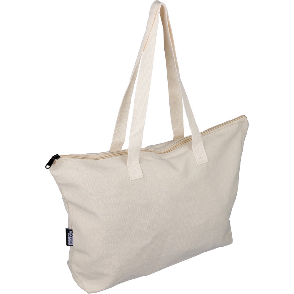 Torba na zakupy z recyklingu z zamykaną kieszenią