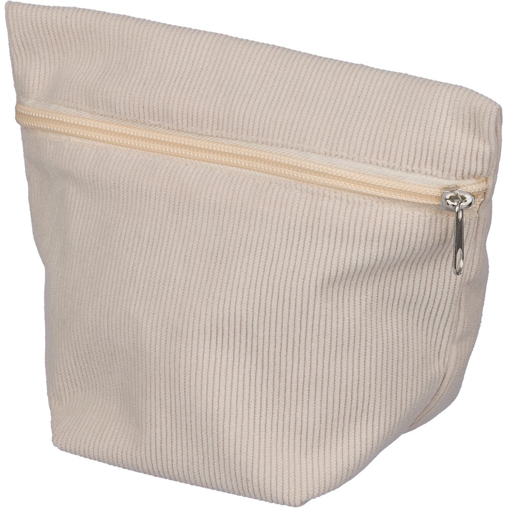 Kosmetyczka ze sztruksu z zamykaną kieszenią