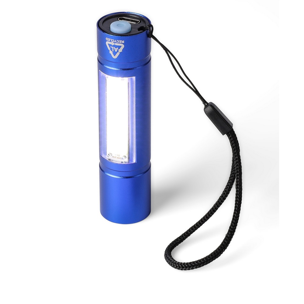 Latarka COB z USB-C - ekologiczna latarka reklamowa 3-tryby - Latarki i lampki z nadrukiem logo | VEBI - zdjęcie 7