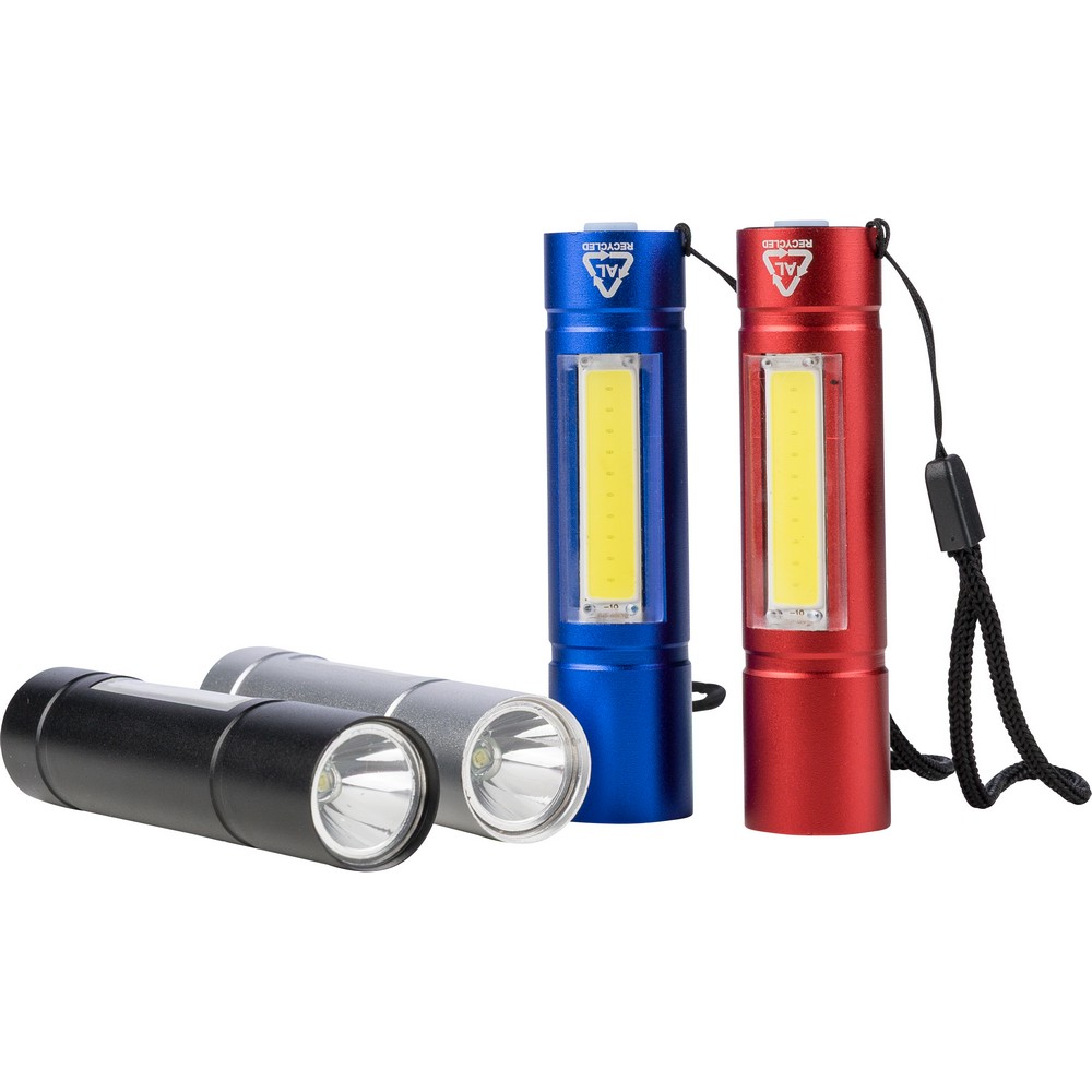 Latarka COB z USB-C - ekologiczna latarka reklamowa 3-tryby - zdjęcie 3