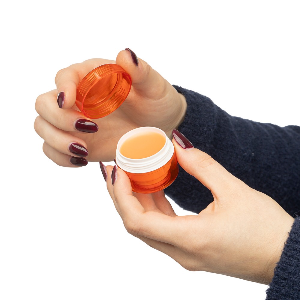 Balsam do ust w kolorowym pojemniku z logo firmy - Akcesoria podróżne z nadrukiem logo | VEBI - zdjęcie 11