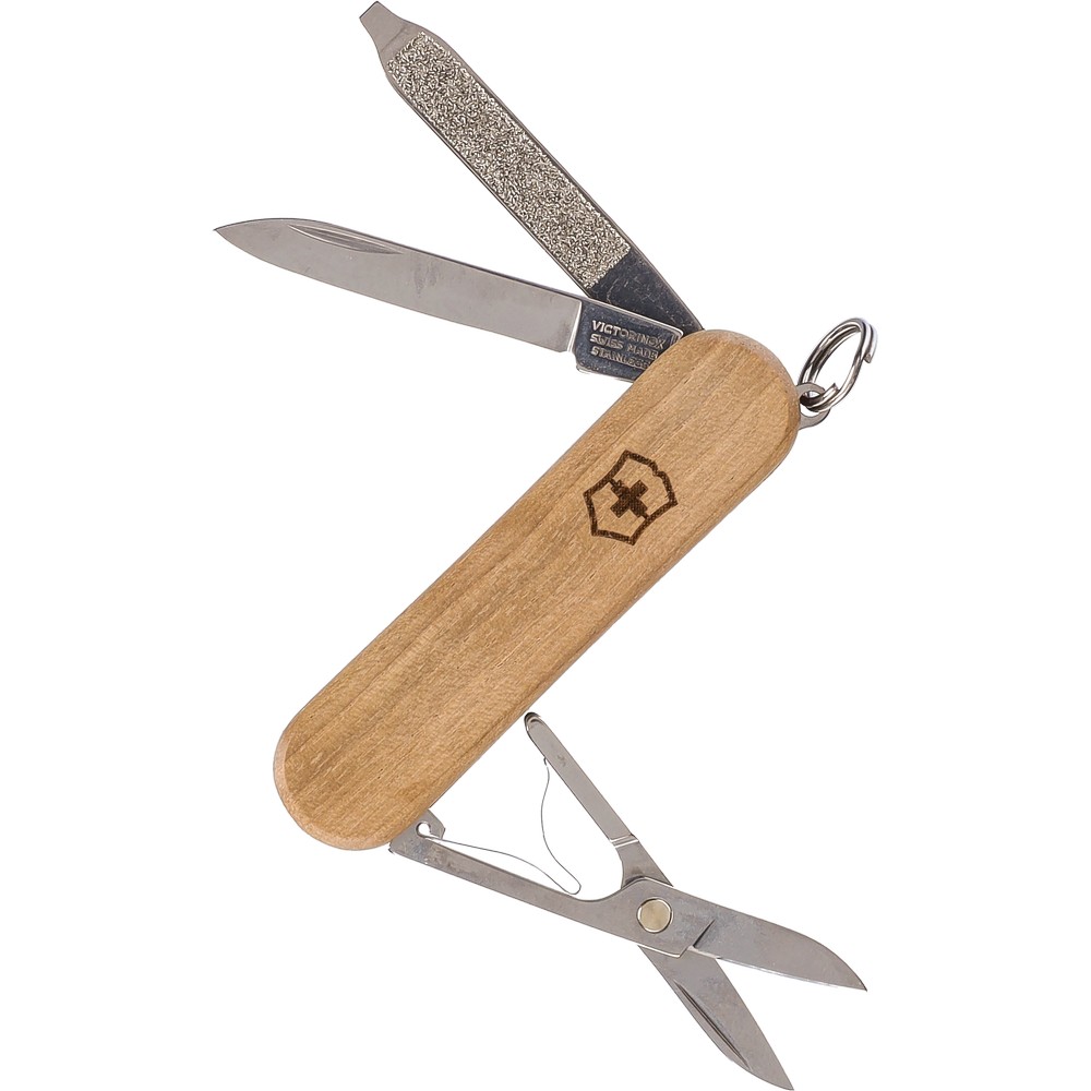 Victorinox Classic SD Wood – scyzoryk z orzechowym uchwytem - Noże i scyzoryki z nadrukiem logo | VEBI - zdjęcie 2