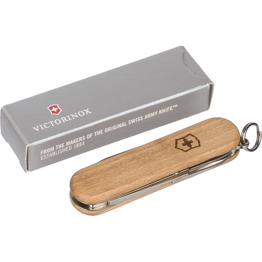 Victorinox Classic SD Wood – scyzoryk z orzechowym uchwytem - Noże i scyzoryki z nadrukiem logo | VEBI - zdjęcie 3
