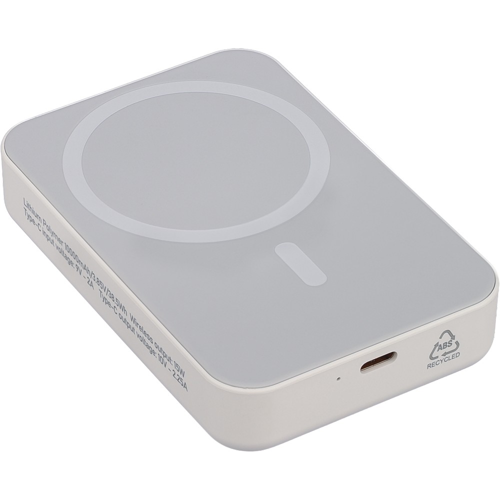 Magnetyczny power bank bezprzewodowy 10000 mAh MagSafe - Power banki z nadrukiem logo | VEBI