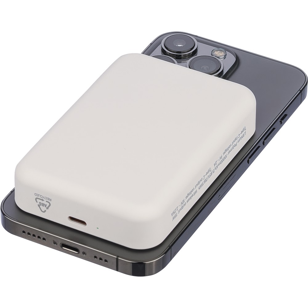Magnetyczny power bank bezprzewodowy 10000 mAh MagSafe - Power banki z nadrukiem logo | VEBI - zdjęcie 2