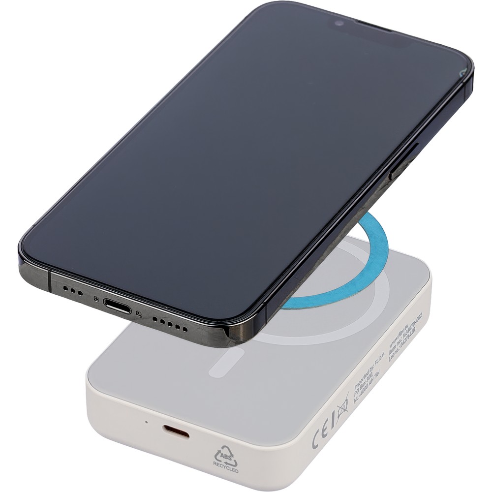 Magnetyczny power bank bezprzewodowy 10000 mAh MagSafe - Power banki z nadrukiem logo | VEBI - zdjęcie 4