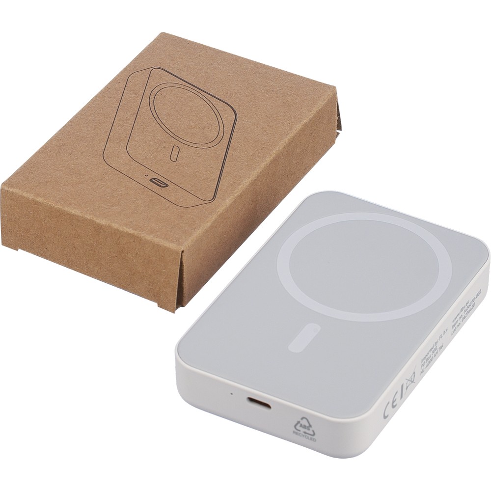 Magnetyczny power bank bezprzewodowy 10000 mAh MagSafe - Power banki z nadrukiem logo | VEBI - zdjęcie 5