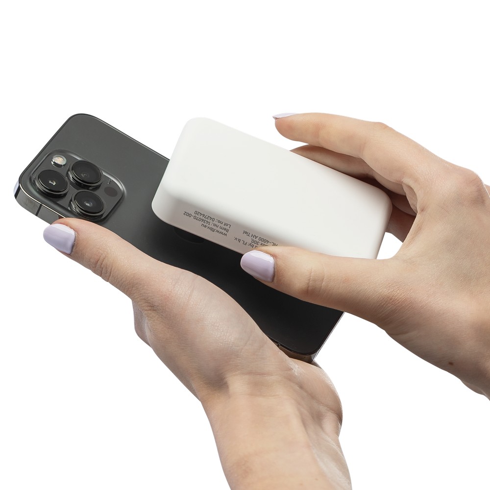 Magnetyczny power bank bezprzewodowy 10000 mAh MagSafe - Power banki z nadrukiem logo | VEBI - zdjęcie 7