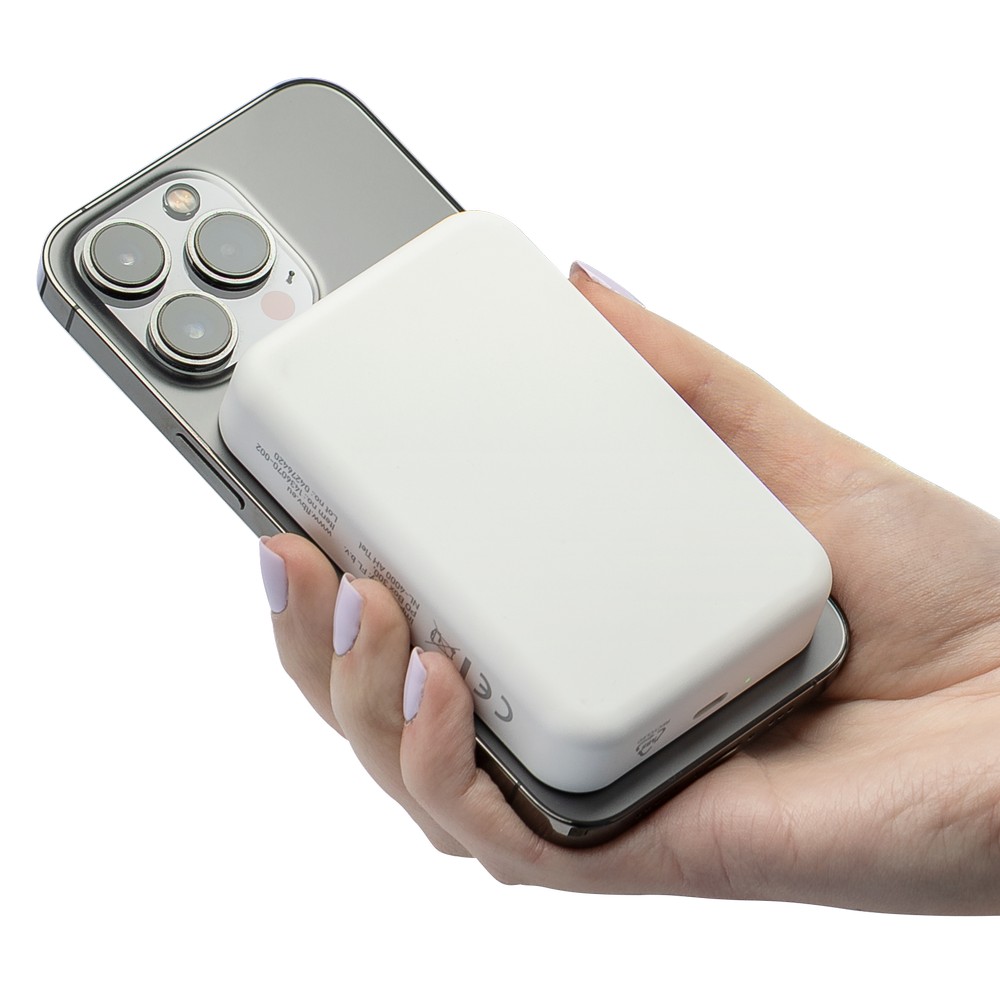 Magnetyczny power bank bezprzewodowy 10000 mAh MagSafe - Power banki z nadrukiem logo | VEBI - zdjęcie 8