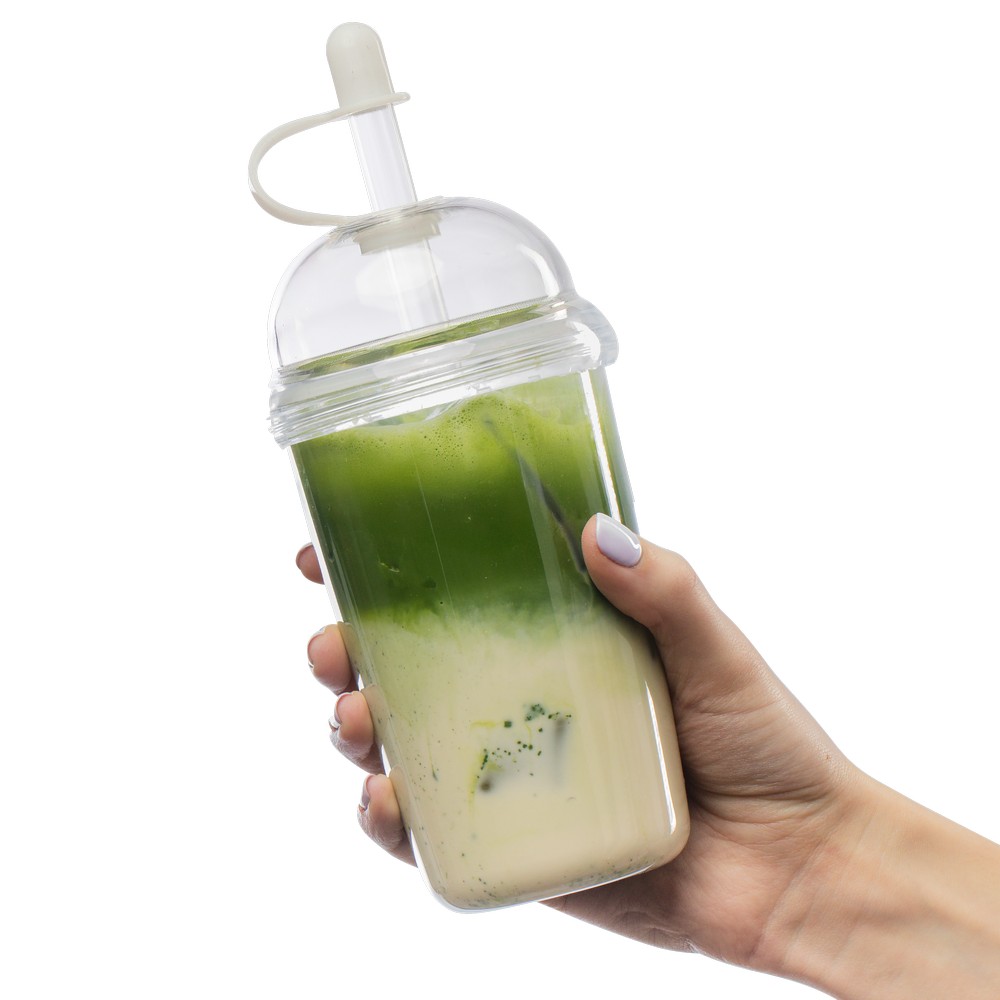 Kubek podróżny ze słomką 500 ml – RPET i silikon - Kubki i butelki termiczne z nadrukiem logo | VEBI - zdjęcie 22