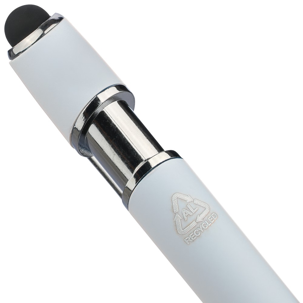 Metalowy długopis z końcówką stylus i gumowanym wykończeniem - Długopisy metalowe z nadrukiem logo | VEBI - zdjęcie 6