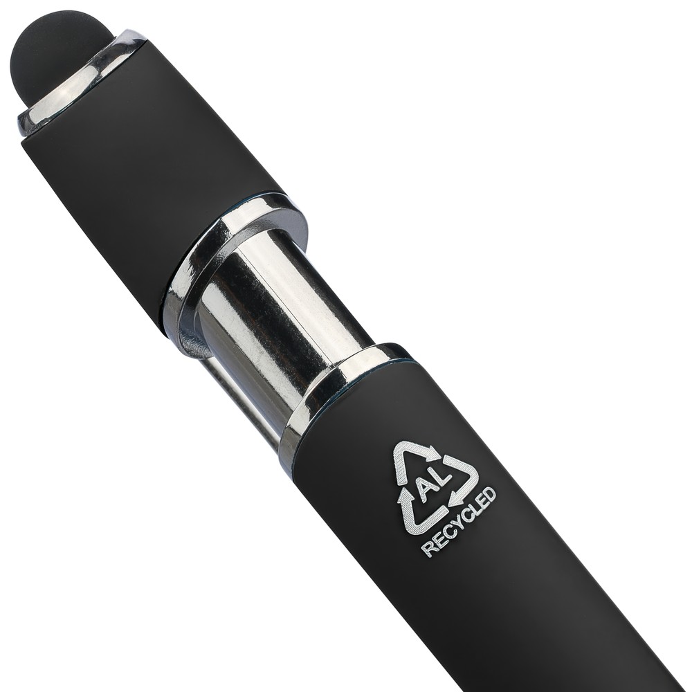 Metalowy długopis z końcówką stylus i gumowanym wykończeniem - Długopisy metalowe z nadrukiem logo | VEBI - zdjęcie 19