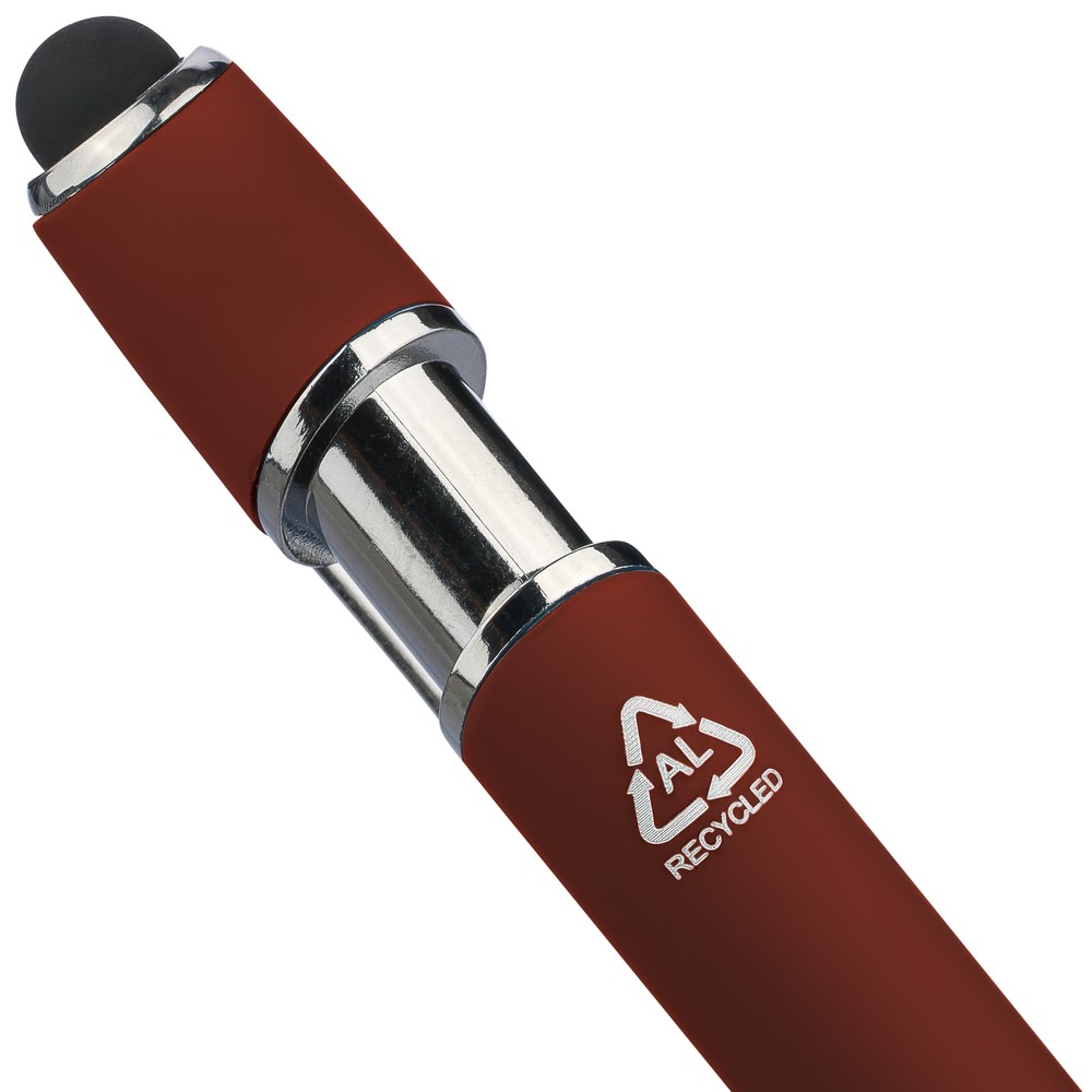 Metalowy długopis z końcówką stylus i gumowanym wykończeniem - Długopisy metalowe z nadrukiem logo | VEBI - zdjęcie 25