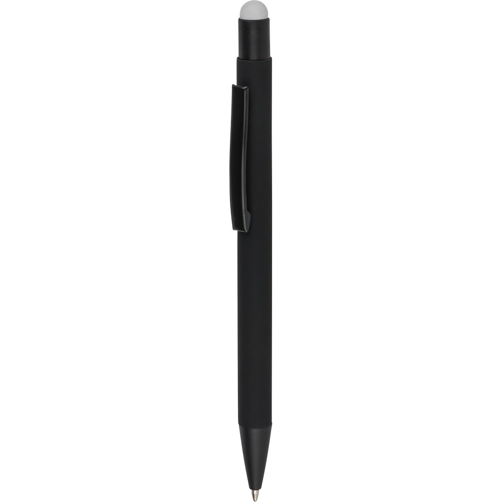 Aluminiowy długopis z końcówką stylus – czarny mat - Długopisy metalowe z nadrukiem logo | VEBI