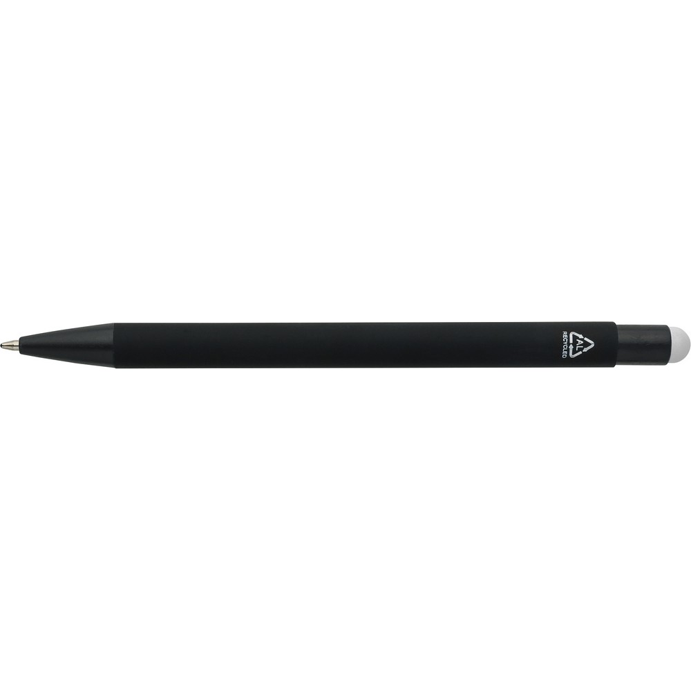 Aluminiowy długopis z końcówką stylus – czarny mat - Długopisy metalowe z nadrukiem logo | VEBI - zdjęcie 4