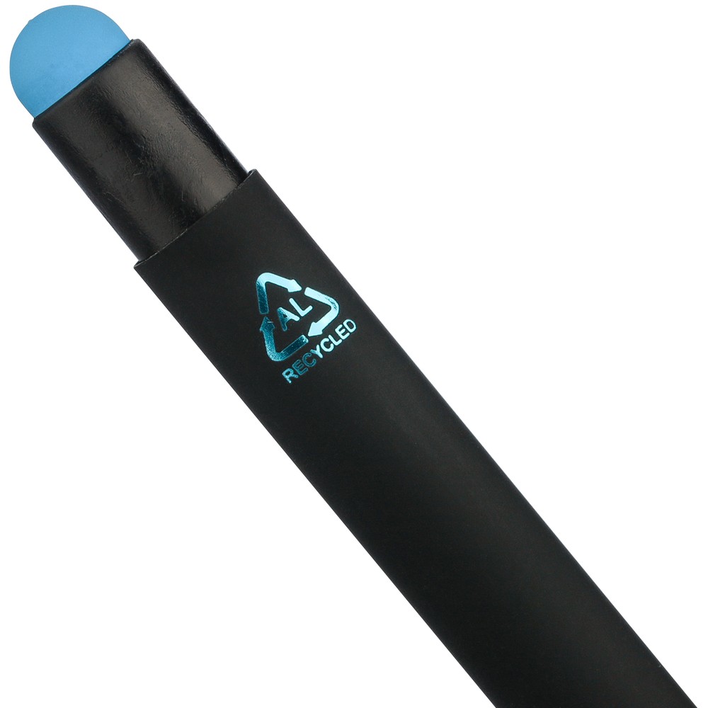 Aluminiowy długopis z końcówką stylus – czarny mat - Długopisy metalowe z nadrukiem logo | VEBI - zdjęcie 13