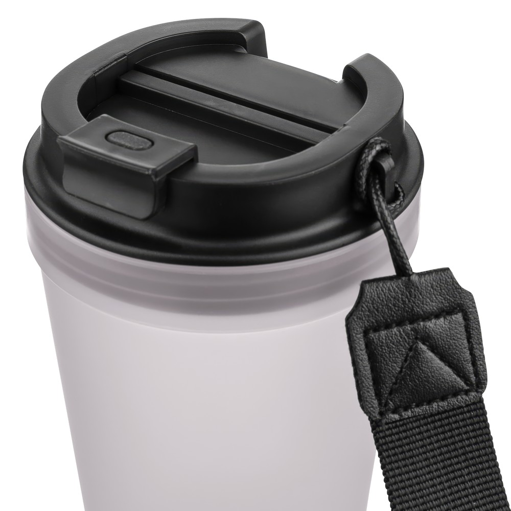 Kubek podróżny 350 ml z przezroczystą ścianką i paskiem - Kubki i butelki termiczne z nadrukiem logo | VEBI - zdjęcie 82