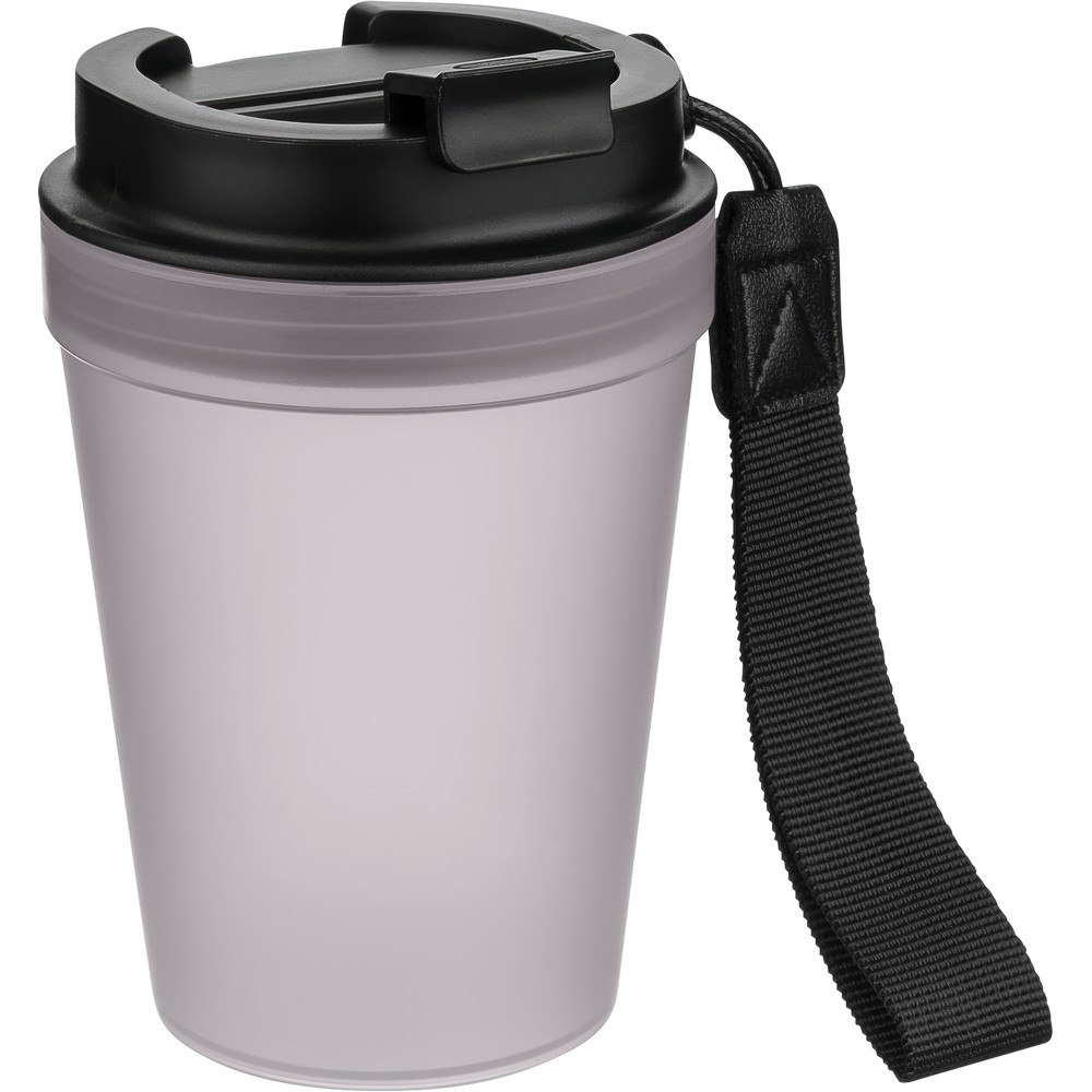 Kubek podróżny 350 ml z przezroczystą ścianką i paskiem - Kubki i butelki termiczne z nadrukiem logo | VEBI - zdjęcie 84