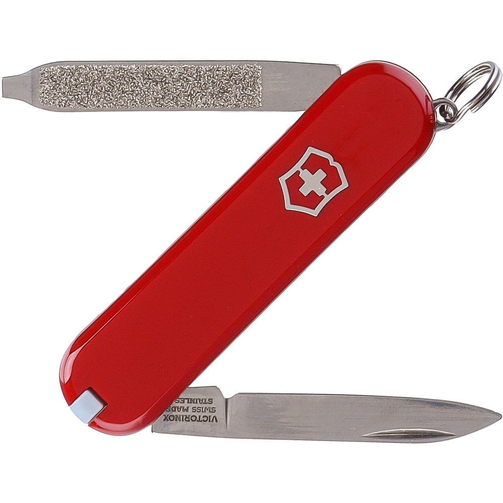 Victorinox Escort Red – kieszonkowy nóż z drewnem orzechowym - Noże i scyzoryki z nadrukiem logo | VEBI - zdjęcie 2