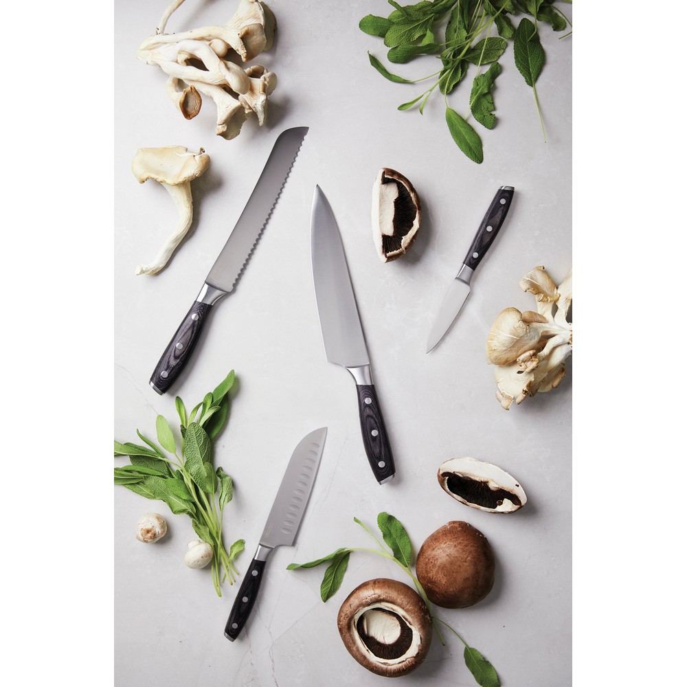 Nóż santoku VINGA Kaiser z drewnianą rękojeścią - 14 cm - Akcesoria kuchenne z nadrukiem logo | VEBI - zdjęcie 6