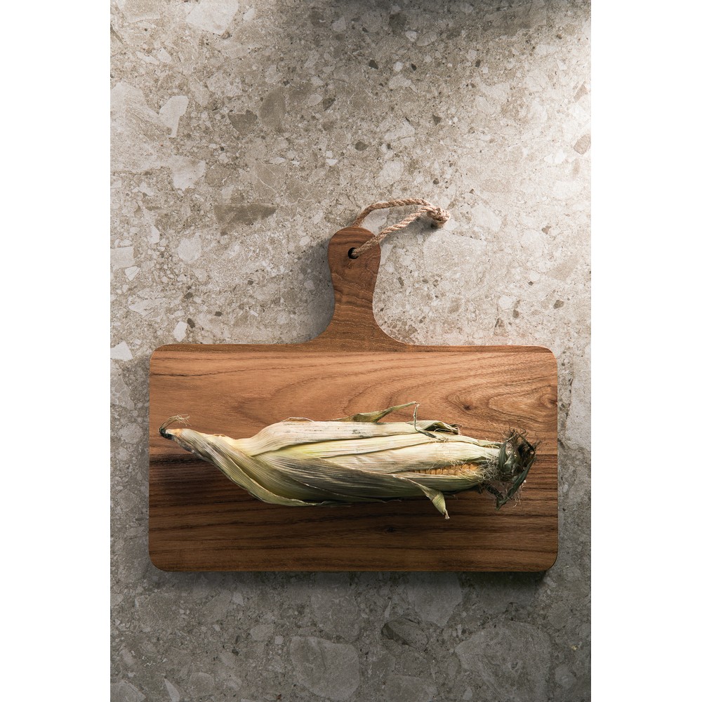 Drewniana deska do krojenia z drewna tekowego z uchwytem - zdjęcie 4