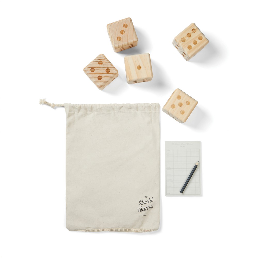 Drewniana gra w kości VINGA - zestaw korporacyjny z logo