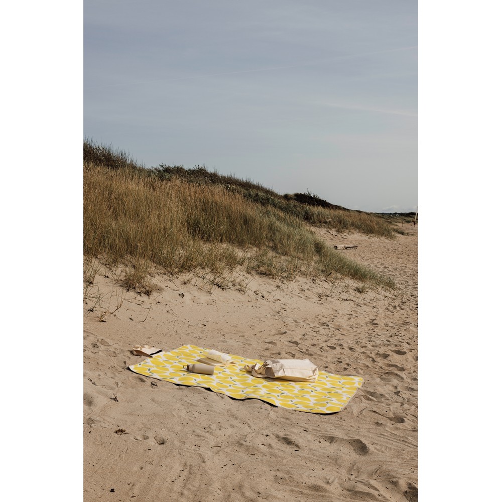 Ekologiczny koc piknikowy z recyklingu - wzór cytryny - zdjęcie 5