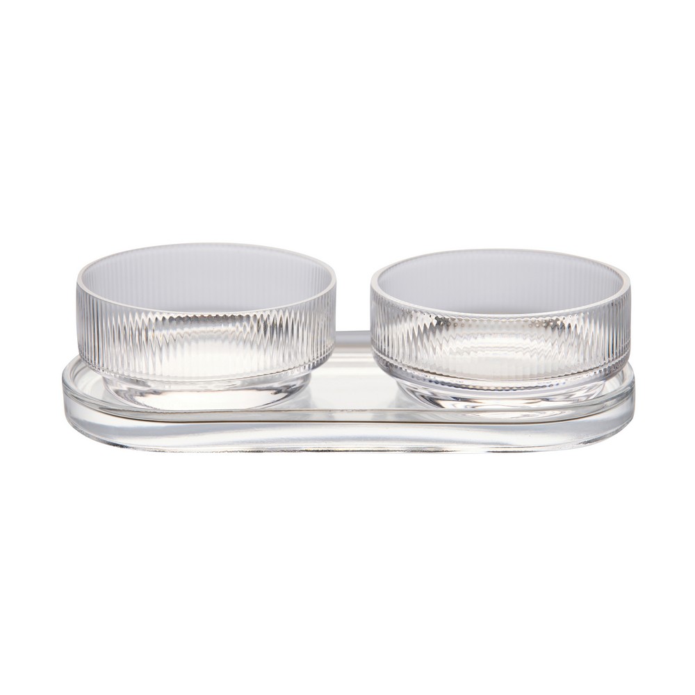 Elegancki zestaw do tapas York - szkło, 2 miseczki 250ml