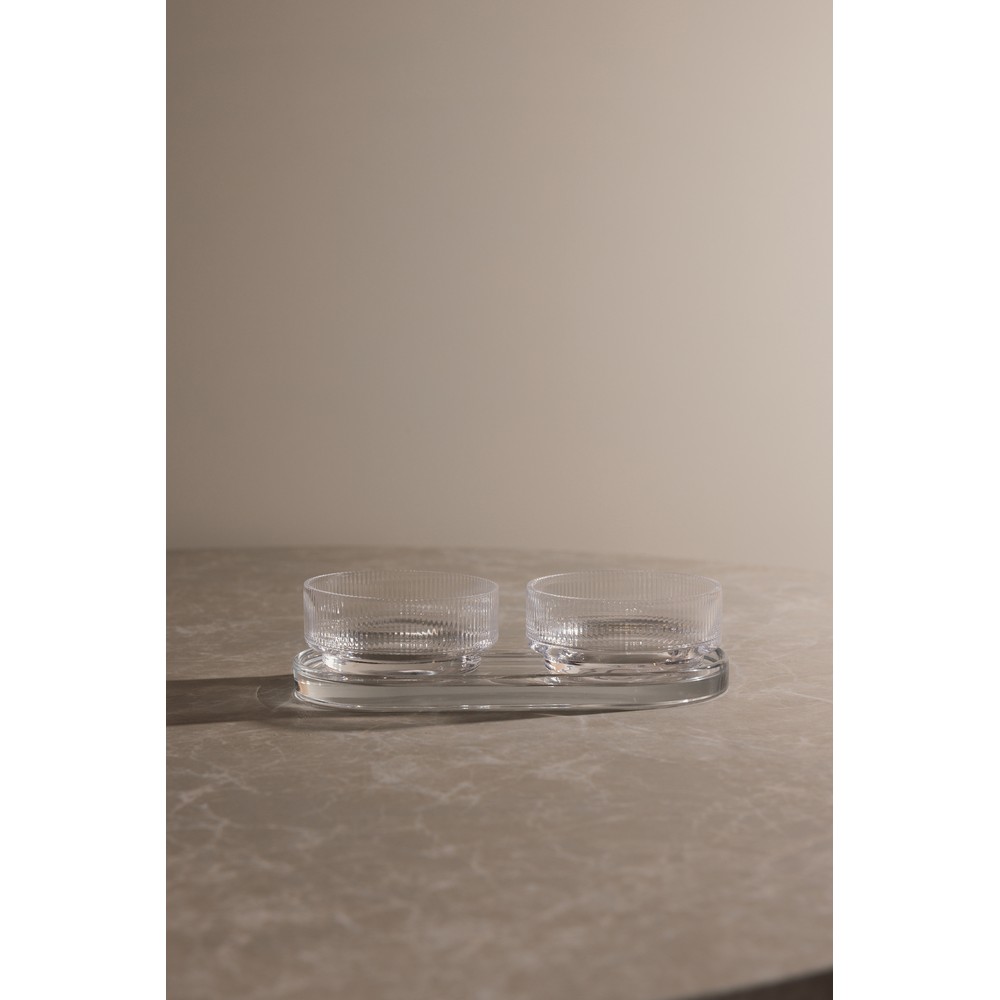 Elegancki zestaw do tapas York - szkło, 2 miseczki 250ml - zdjęcie 3