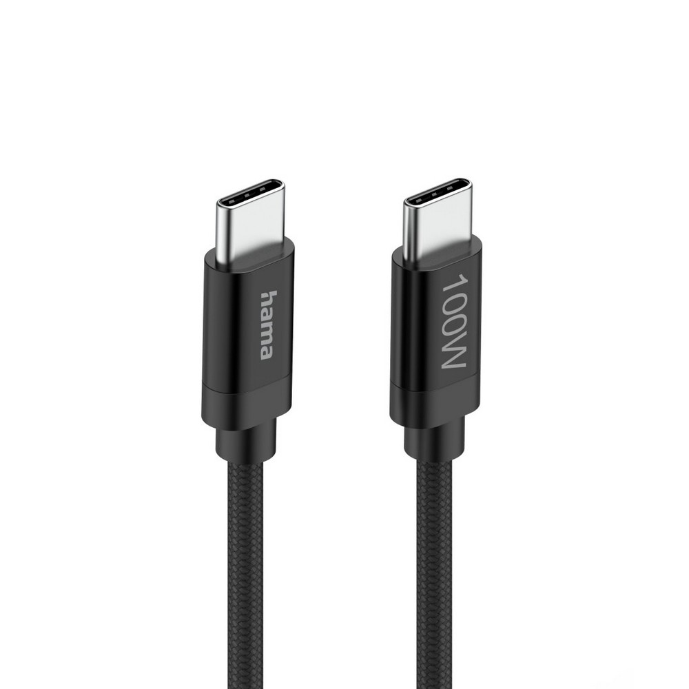 Kabel USB-C 100W Hama – szybkie ładowanie, 1,5 m - Kable z nadrukiem logo | VEBI - zdjęcie 2