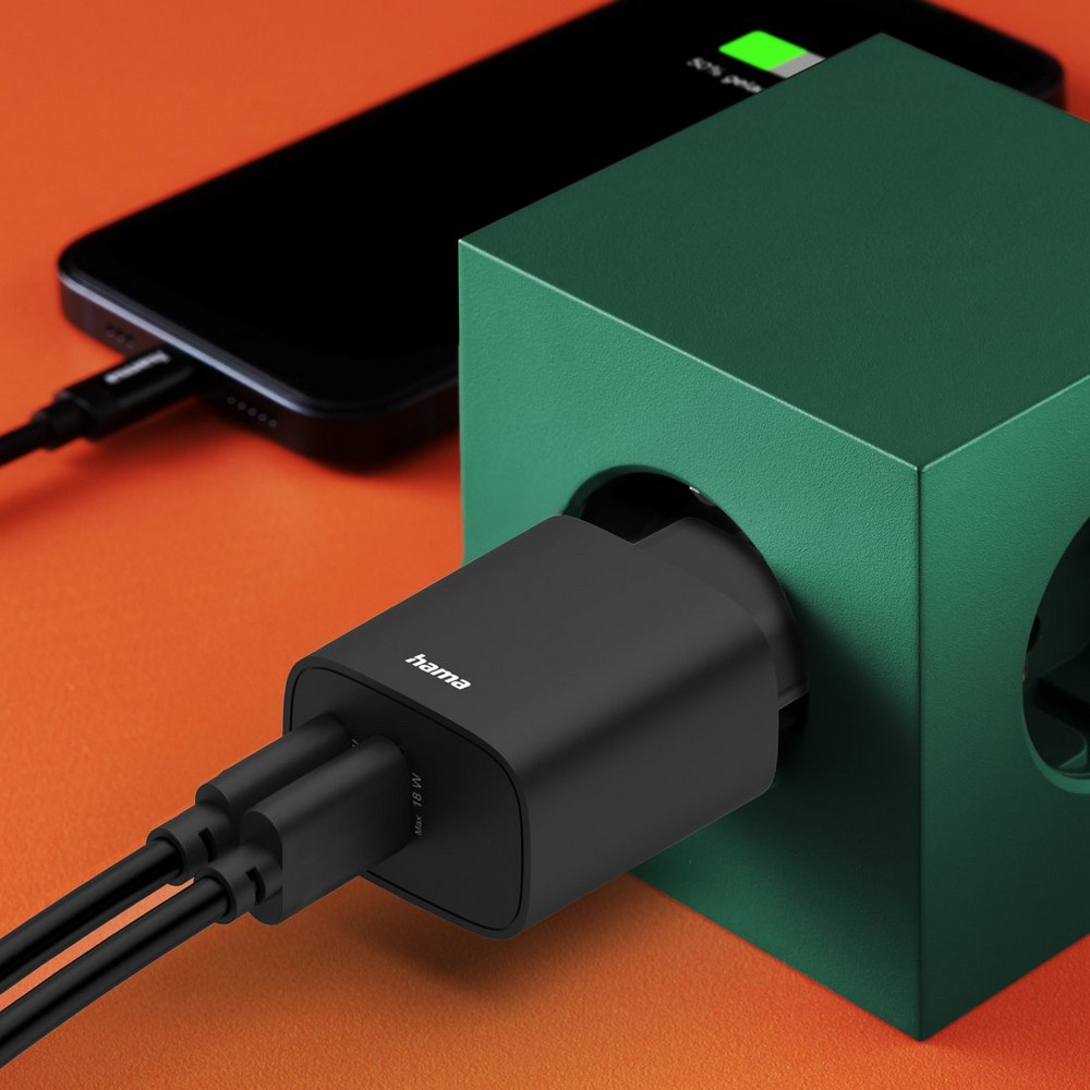 Ładowarka ścienna Hama 30W – USB i USB-C w jednym - Ładowarki z nadrukiem logo | VEBI - zdjęcie 2