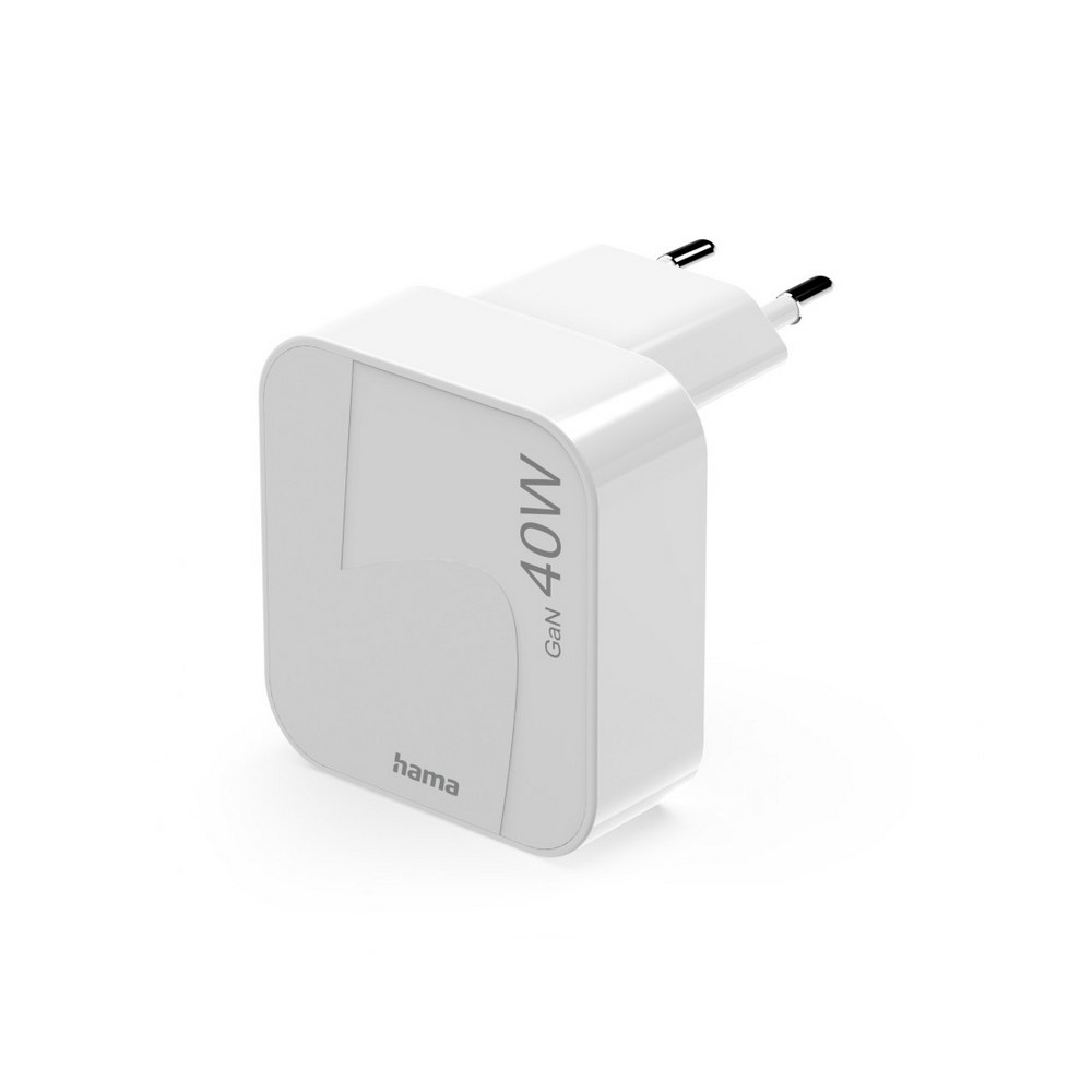 Składana ładowarka ścienna 40W Hama – 2x USB-C - Ładowarki z nadrukiem logo | VEBI