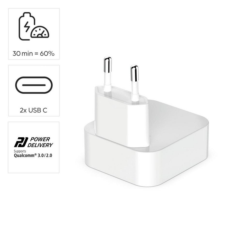 Składana ładowarka ścienna 40W Hama – 2x USB-C - Ładowarki z nadrukiem logo | VEBI - zdjęcie 6