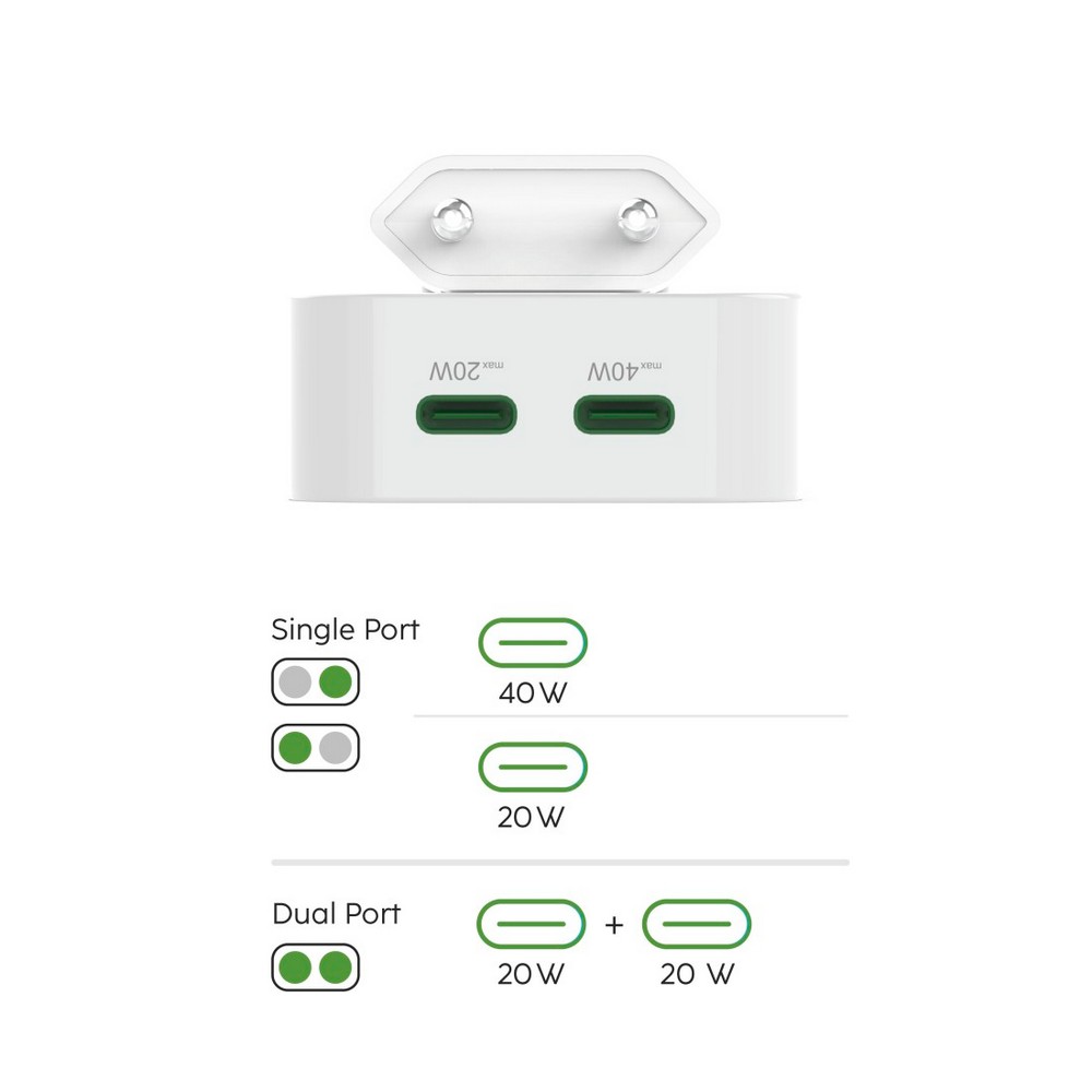 Składana ładowarka ścienna 40W Hama – 2x USB-C - Ładowarki z nadrukiem logo | VEBI - zdjęcie 14
