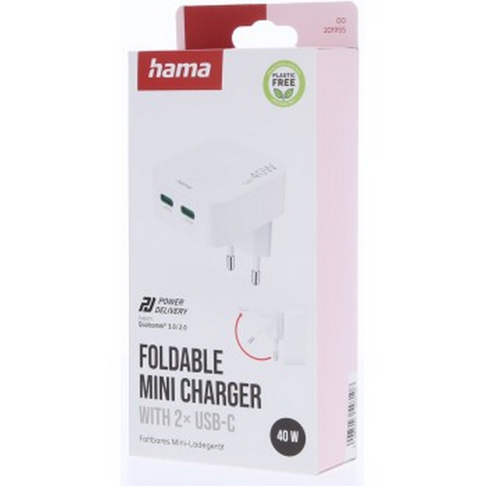 Składana ładowarka ścienna 40W Hama – 2x USB-C - Ładowarki z nadrukiem logo | VEBI - zdjęcie 15