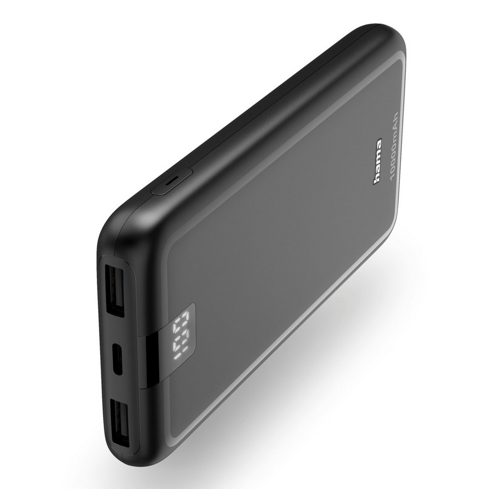 Power bank 10000 mAh Hama – cyfrowy wyświetlacz i USB-C - Power banki z nadrukiem logo | VEBI - zdjęcie 2