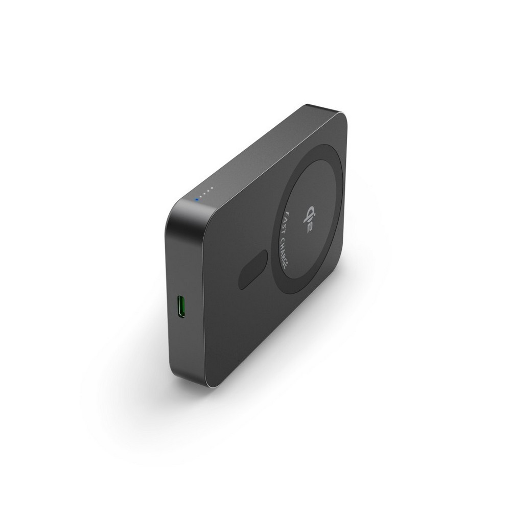 Magnetyczny power bank Hama 10000 mAh z ładowaniem bezprzewodowym - Power banki z nadrukiem logo | VEBI