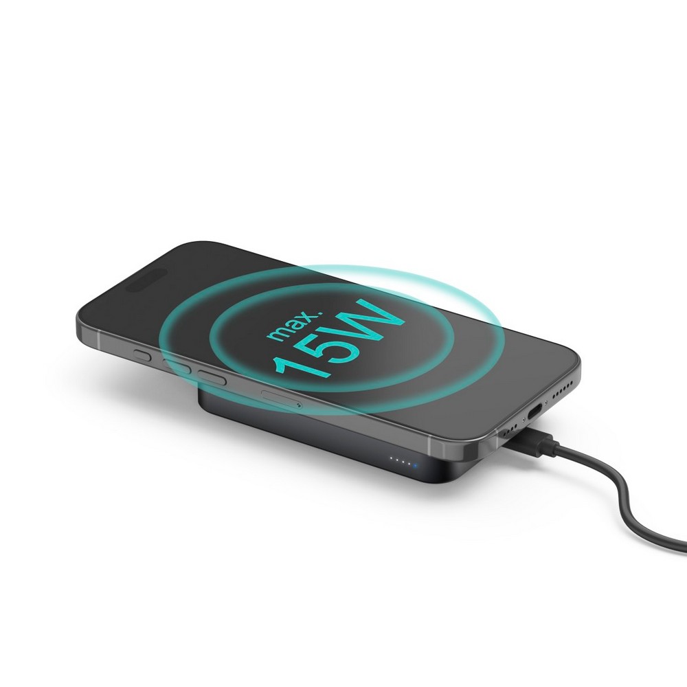 Magnetyczny power bank Hama 10000 mAh z ładowaniem bezprzewodowym - Power banki z nadrukiem logo | VEBI - zdjęcie 2