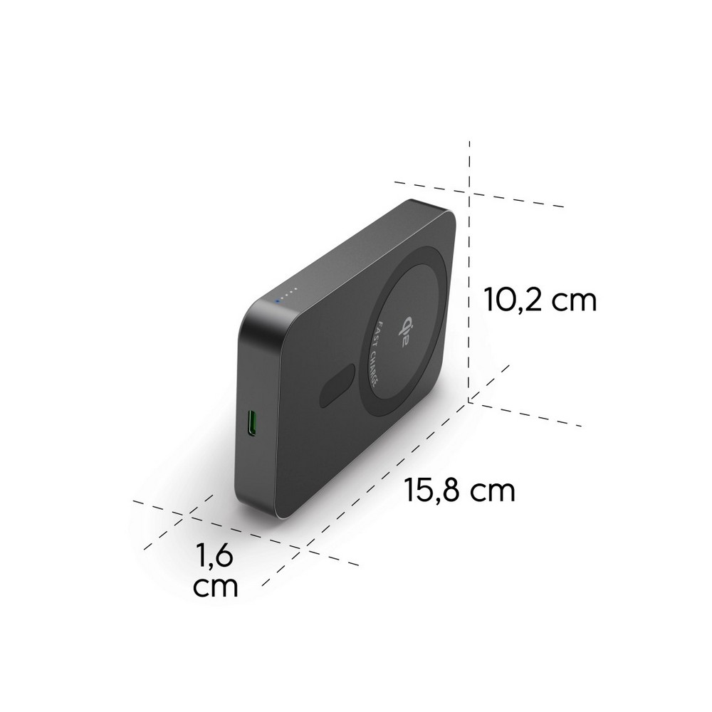 Magnetyczny power bank Hama 10000 mAh z ładowaniem bezprzewodowym - Power banki z nadrukiem logo | VEBI - zdjęcie 4
