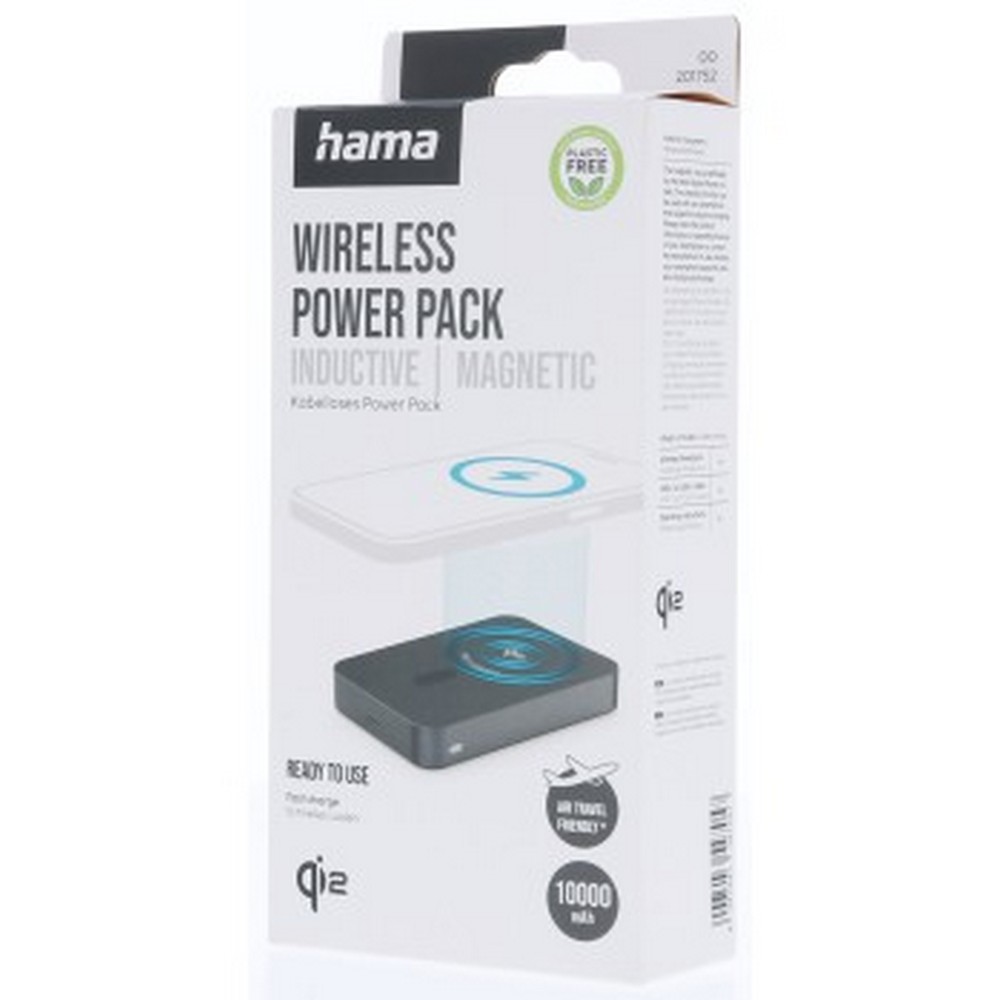 Magnetyczny power bank Hama 10000 mAh z ładowaniem bezprzewodowym - Power banki z nadrukiem logo | VEBI - zdjęcie 12